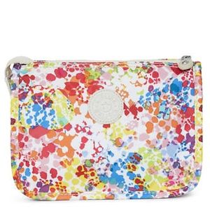 NWT Kipling "Harrie" Multi-Color Printed Zip Pouch / Makeup bag